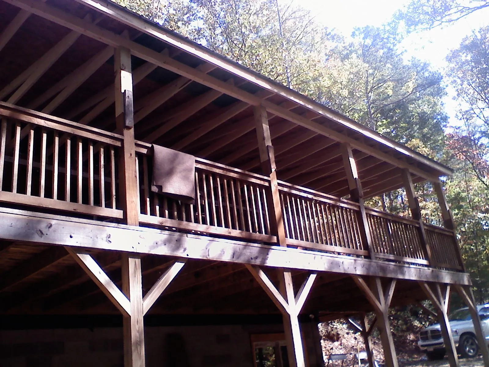 Timber framing under a new elevated porch and deck — Roof Leak Repair in Bishop by Roofing Brothers